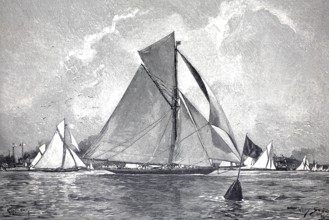 The imperial yacht Meteor in the port of Kiel, first of a series of imperial racing yachts by