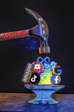 Symbolic image, regulation or destruction of (a) Social media, false content, spreading lies,