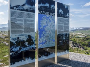 World war II memorial, battle of Narvik 1940, at Bjørnfjell railway station, railway line
