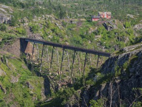 Historic bridge Norddalsbrua, near railway station Bjørnfjell, railway line Kiruna-Narvik, Norway