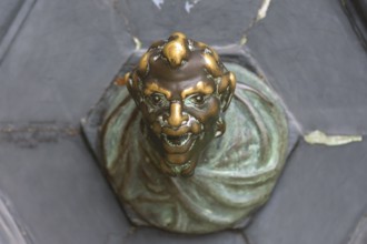 Male head as doorknob, Venice, Veneto, Italy