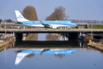 Taxiway bridge over a canal near Hoofddorp, on the Polderbaan, a runway in the west of Amsterdam