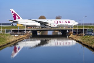 Taxiway bridge over a canal near Hoofddorp, on the Polderbaan, a runway in the west of Amsterdam