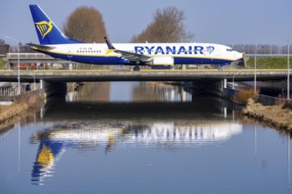 Taxiway bridge over a canal near Hoofddorp, on the Polderbaan, a runway in the west of Amsterdam