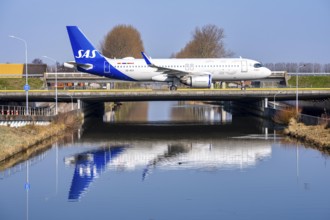 Taxiway bridge over a canal near Hoofddorp, on the Polderbaan, a runway in the west of Amsterdam