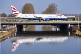 Taxiway bridge over a canal near Hoofddorp, on the Polderbaan, a runway in the west of Amsterdam