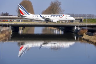 Taxiway bridge over a canal near Hoofddorp, on the Polderbaan, a runway in the west of Amsterdam