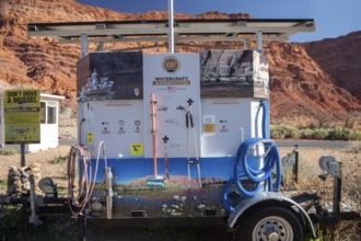 Lee's Ferry, Arizona - Instructions and equipment at the Lee's Ferry boat launch site on the