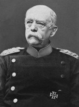 Otto von Bismark, Germany's first Reich Chancellor in uniform, portrait in 1885. German politician