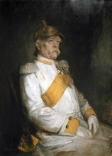 Otto von Bismark aged 75 in a Prussian uniform. Painting. 1890 German politician and statesman.