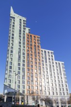 Beckley Point high-rise building from Armada Way, Plymouth, Devon, England, UK Boyes Rees