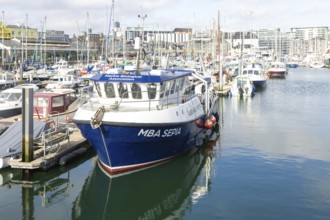 MBA Sepia, Marine Biological Association vessel, Sutton Harbour, Barbican, Plymouth, Devon, UK