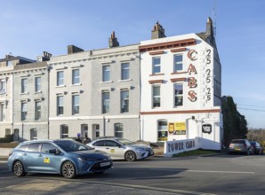 Tower Cabs taxi booking office, North Road east, Plymouth, Devon, England, UK