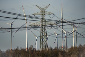 Borsum wind farm, near Rhede, on the A31 motorway, the wind farm was put into operation in 2001 and