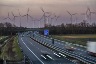 Borsum wind farm, near Rhede, on the A31 motorway, the wind farm was put into operation in 2001 and