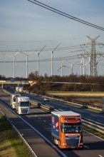 Borsum wind farm, near Rhede, on the A31 motorway, the wind farm was put into operation in 2001 and