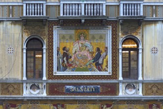 Palazzo Salviati an art nouveau palace built 1903-1906, Dorsoduro district, Venice, Veneto, Italy