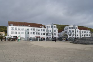 Commercial building in the city center, Sassnitz, Rügen, island, Baltic Sea, Mecklenburg-Western