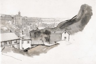 Claude Joseph Vernet (14 August 1714 - 3 December 1789), French painter, here his work, View of the