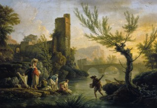 Claude Joseph Vernet (14 August 1714 - 3 December 1789), French painter, here his work, Paysage