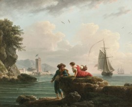 Claude Joseph Vernet (14 August 1714 - 3 December 1789), French painter, here his work, Pêcheurs