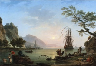 Claude Joseph Vernet (14 August 1714 - 3 December 1789), French painter, here his work, Fishing