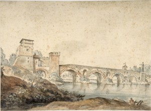 Claude Joseph Vernet (14 August 1714 - 3 December 1789), French painter, here his work, Ponte