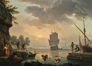 Claude Joseph Vernet (14 August 1714 - 3 December 1789), French painter, here his work, A foggy