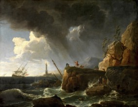 Claude Joseph Vernet (14 August 1714 - 3 December 1789), French painter, here his work, Seascape,