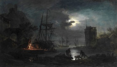 Claude Joseph Vernet (14 August 1714 - 3 December 1789), French painter, here his work, Moonlight,