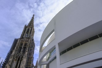 Ulm Münster, with town house, Ulm, Baden-Württemberg, Germany
