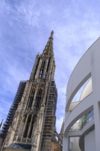 Ulm Münster, with town house, Ulm, Baden-Württemberg, Germany