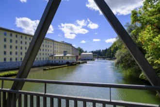 Oberes Stauwehr, an der Iller, Kempten, Oberallgäu, Swabia, Bavaria, Germany