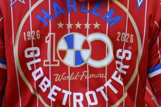 Original jersey, shirt, the Harlem Globetrotters basketball, from behind, Bundesliga soccer logo,