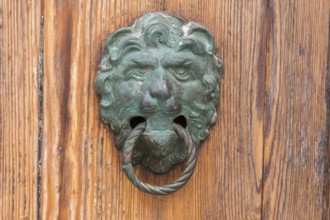 Lion's head as a door knocker, Venice, Veneto, Italy
