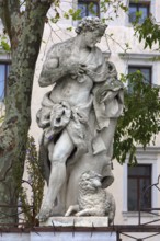 Biblical sculpture with lamb, Venice, Veneto, Italy