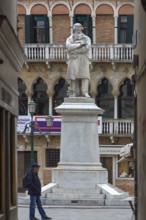 Monument by Nicolo Tommaseo, 1802-1874, Italian writer, statue by Francesco Barzaghi, Campo Santo