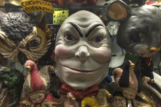 Mask in a shop window, Venice, Veneto, Italy