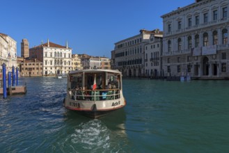 Palaces on the Grand Canal and a Traghetto, Venice, Veneto, Italy
