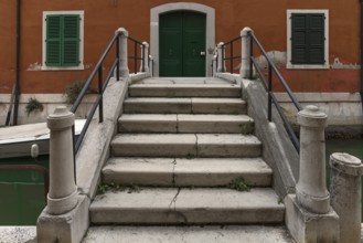 Private access bridge to a residential building in Venice, Veneto, Italy