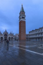Empty St. Mark's Square with arcades of the Old Procuration, 16th century and St. Mark's Basilica
