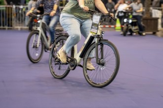 Test drives of new bikes at the public exhibition Fahrrad Essen, in the halls of Messe Essen,
