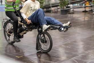 Test drives of new bikes at the public fair Fahrrad Essen, in the halls of Messe Essen, retailers