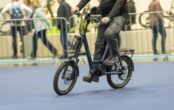 Test drives of new bikes at the public trade fair Fahrrad Essen, in the halls of Messe Essen,