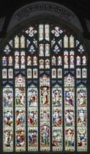 Stained glass east window church of Saint Michael, Beccles, Suffolk, England, UK by Heaton, Butler