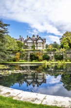 Autumn Colours over Bodnant House and Garden, Conwy River, Colwyn Bay, Conwy, Wales, UK