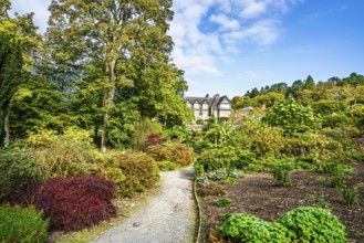 The color of autumn in Bodnant House and Garden, Conwy River, Colwyn Bay, Conwy, Wales, United