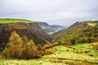 Autumn colors over Ffrwd Fawr Waterfall, Dylife, Llanbrynmair, Powys, Wales, UK