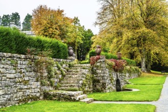 Autumn colors over Plas Newydd House and Gardens and Parkland, Llanfairpwllgwyngyll, Anglesey,