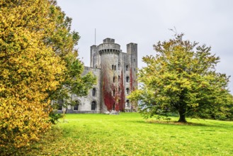Autumn colors over Penrhyn Castle and Garden, Llandygai, Bangor, Gwynedd, North Wales, UK